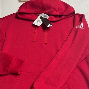 Adidas Men's/ Women’s Bold Red Hoodie with Pocket and Logo on Shoulder